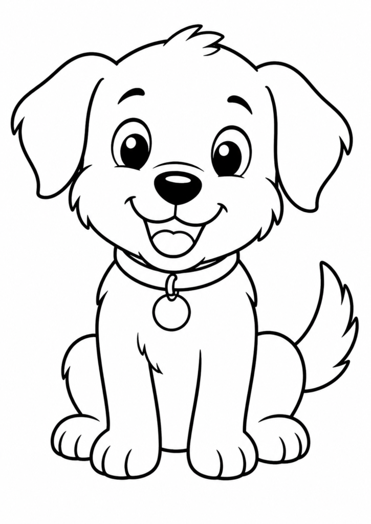 Cute dog coloring pages for kids